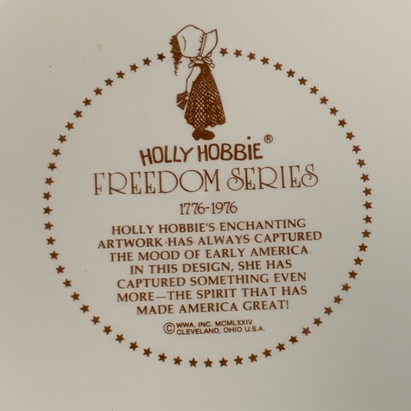 VTG 1976 Holly Hobbie Freedom Series Collector Plate - Picture 5 of 5